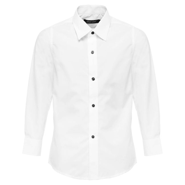 Boys' White Shirt Premium Black Buttons