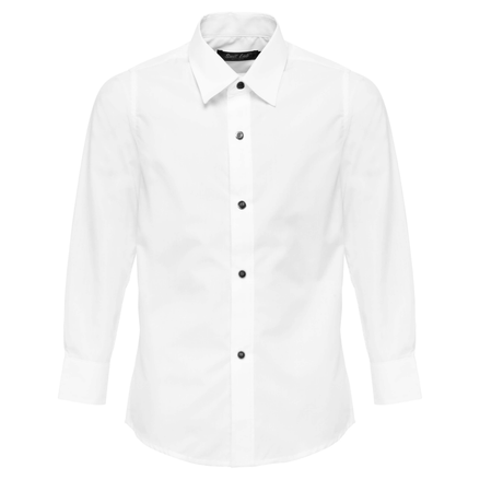 Boys' White Shirt Premium Black Buttons