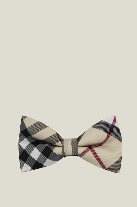 Boys' Bow Tie - Cream Checkered