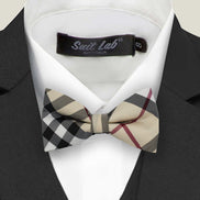 Boys' Bow Tie - Cream Checkered