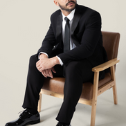 Men's Noir Black Suit with Satin Lapel