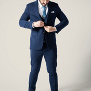 Men's Duke Navy Checkered Suit