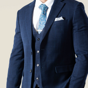 Men's Duke Navy Checkered Suit