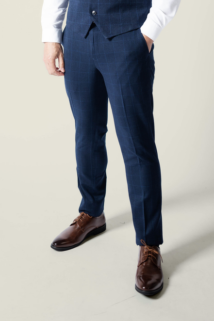 Men's Duke Navy Checkered Trousers
