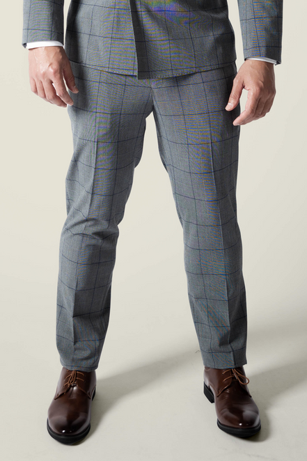 Men's Duke Grey Checkered Trousers