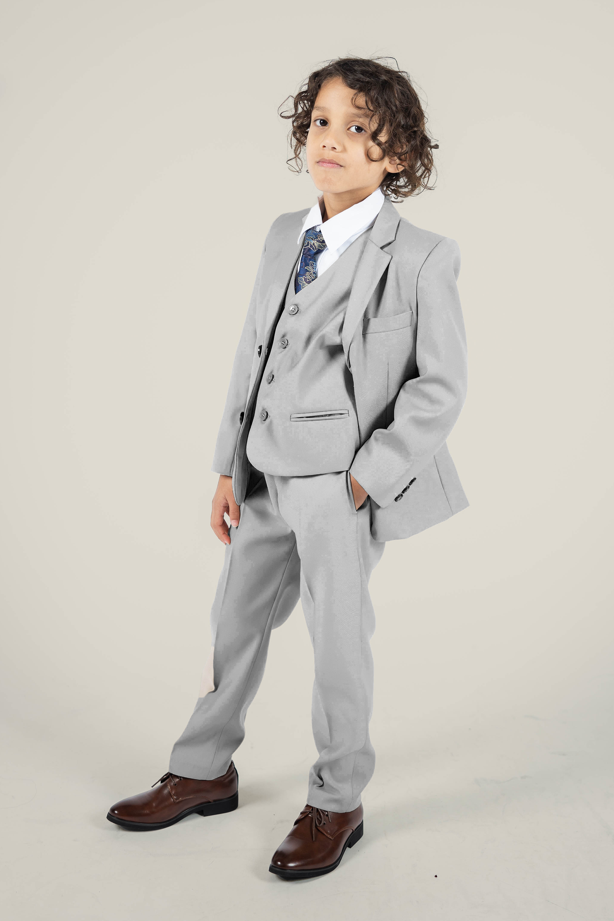 Boys' Bone Grey Suit