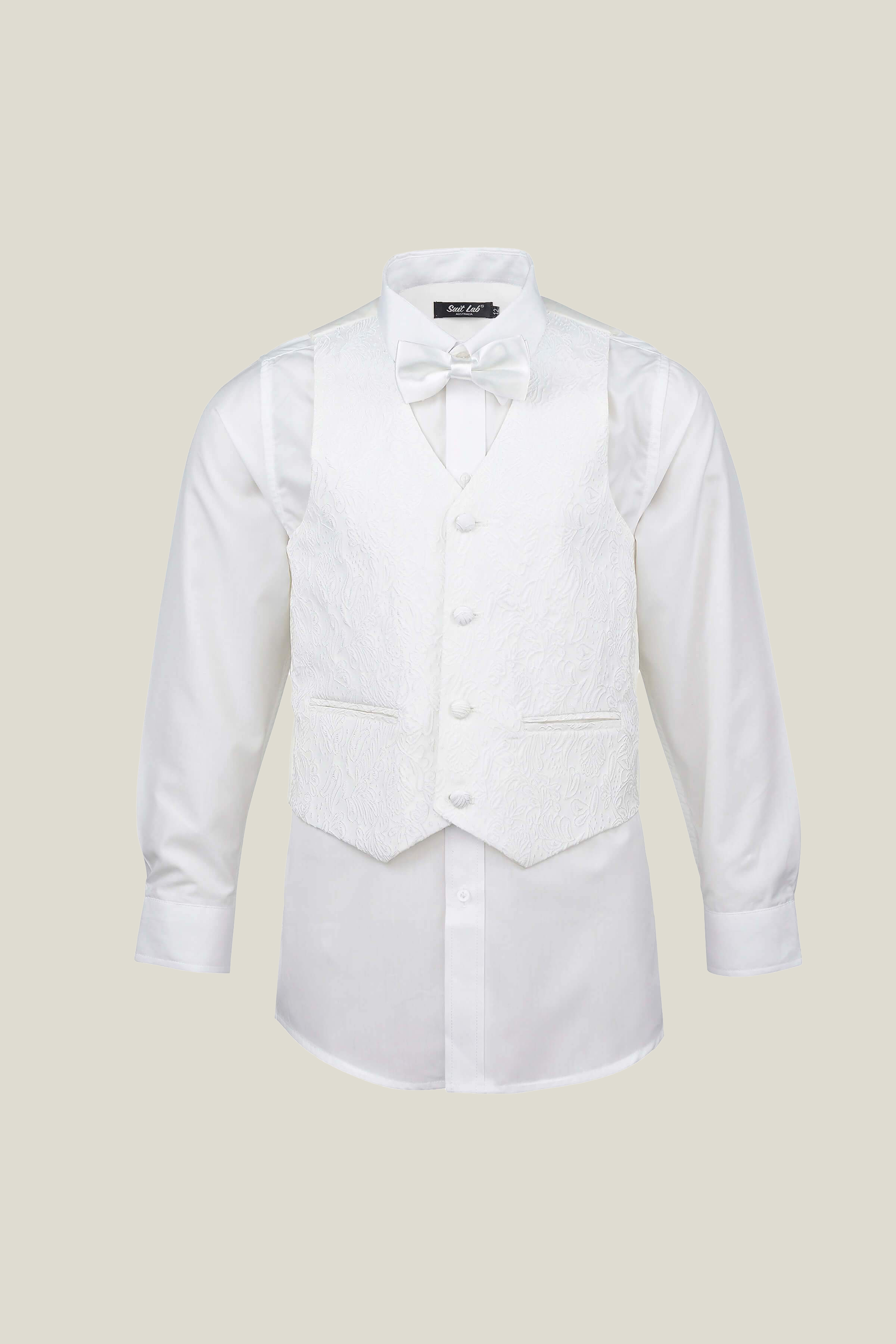 Boys' Paisley Off White Tuxedo