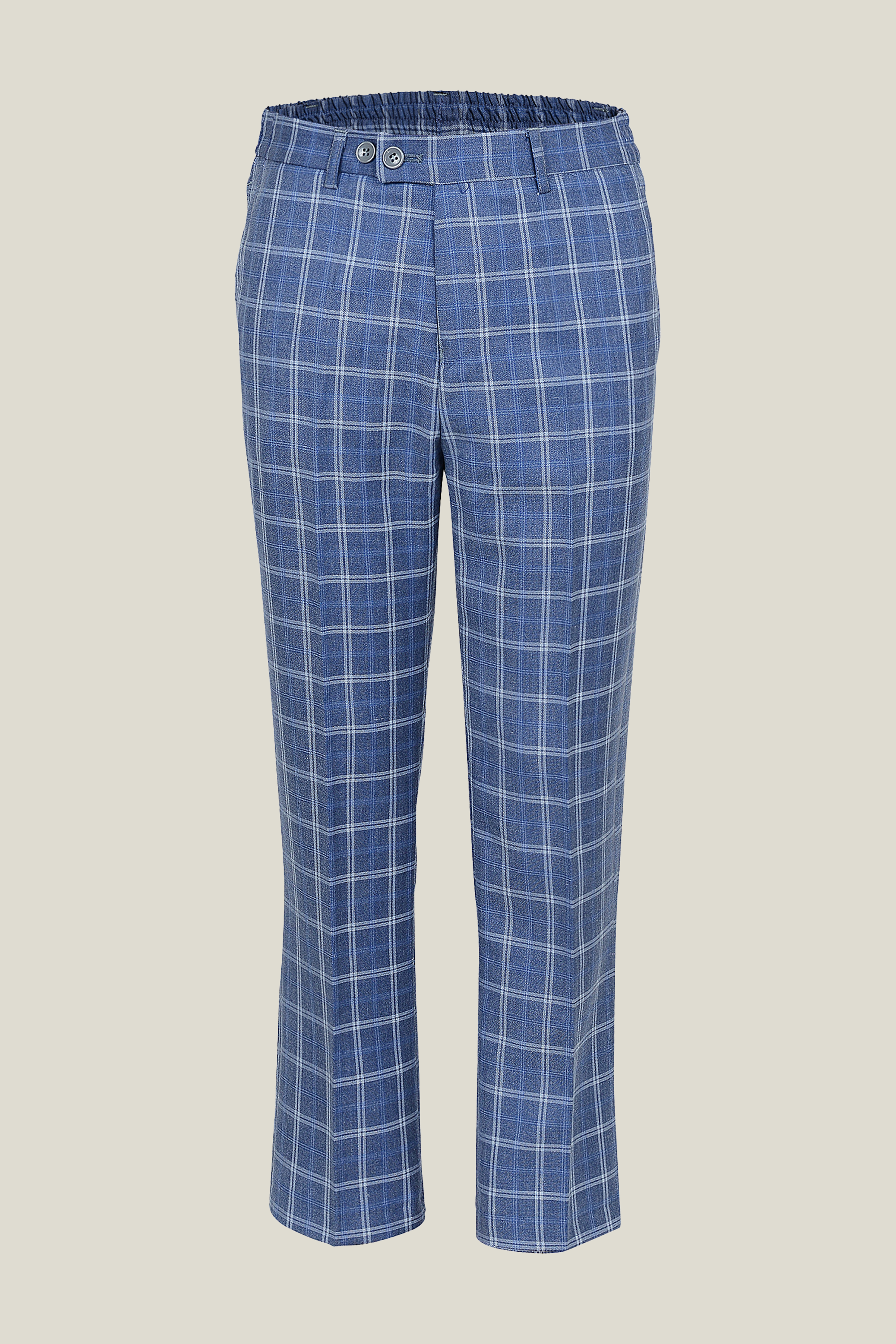 Boys' Dusty Blue Checkered Suit