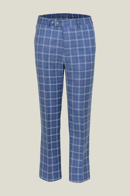 Boys' Dusty Blue Checkered Suit