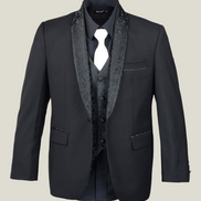 Boys' Paisley Black Tuxedo