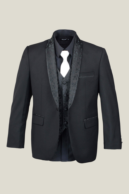 Boys' Paisley Black Tuxedo