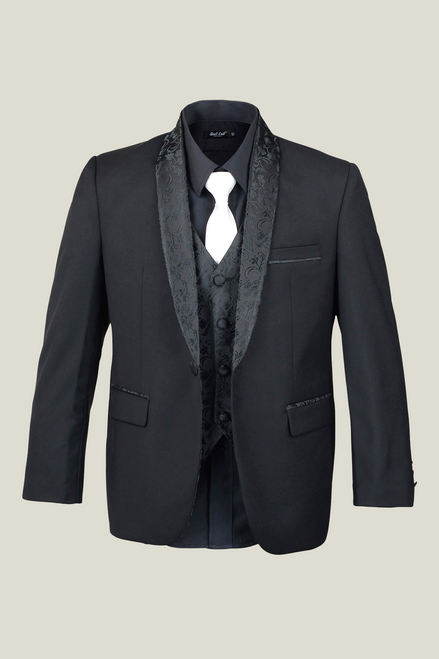 Boys' Paisley Black Tuxedo