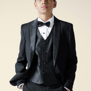 Boys' Paisley Black Tuxedo