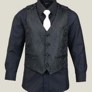 Boys' Paisley Black Tuxedo