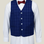 Boys' Royal Blue Checkered Suit