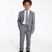 Boys' Grey Checkered Suit