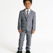 Boys' Grey Checkered Suit