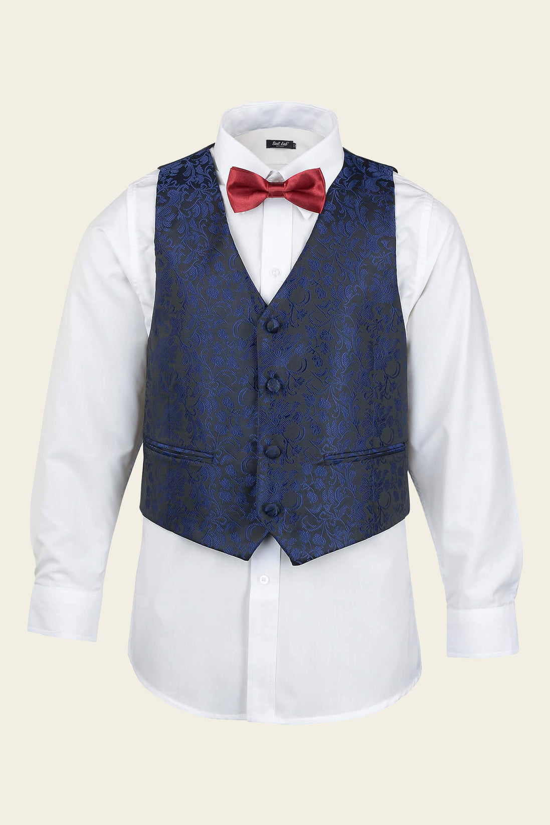 Boys' Navy Embroidery Vest