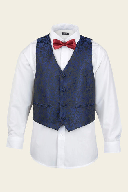 Boys' Navy Embroidery Vest