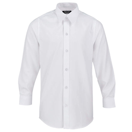 Boys' White Formal Shirt Textured with White Buttons