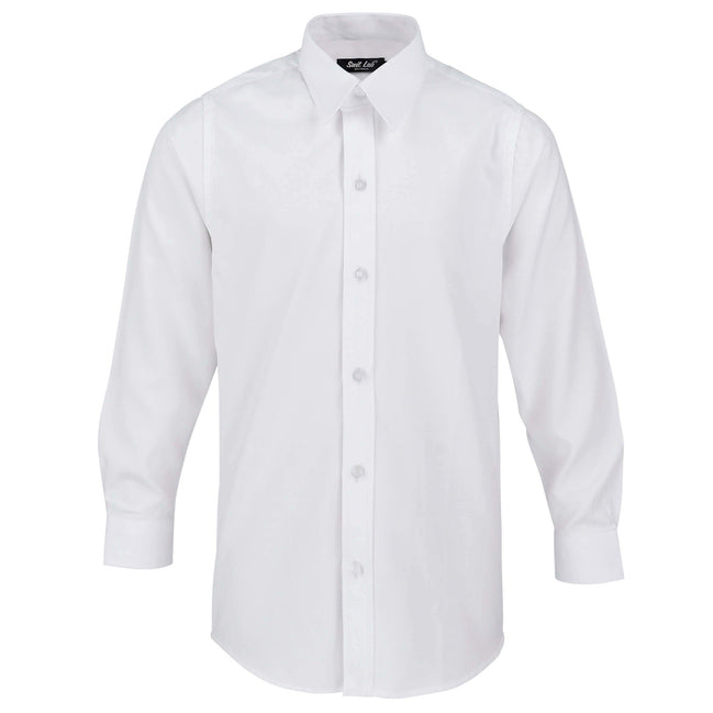 Boys' White Formal Shirt Textured with White Buttons