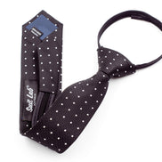 Boys' Tie - Black Polka Dot