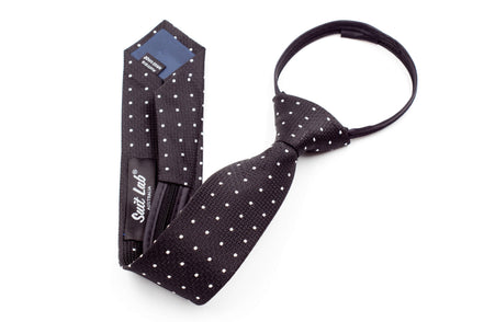 Boys' Tie - Black Polka Dot