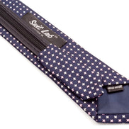 Boys' Tie - Dark Navy/Pink Multi Polka Dots