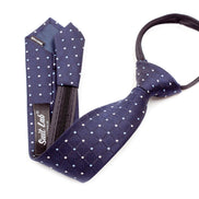 Boys' Tie - Navy Multi Polka Dots
