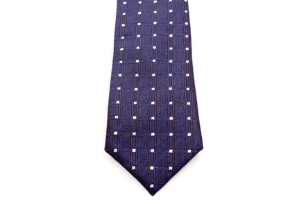 Boys' Tie - Navy Multi Polka Dots