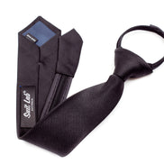 Boys' Tie - Matte Black Striped