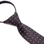 Boys' Tie - Black Polka Dot