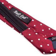 Boys' Tie - Maroon Polka Dot
