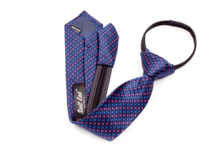 Boys' Tie - Navy Blue Polka Dots