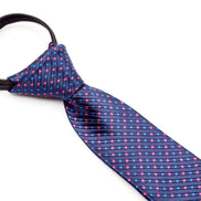 Boys' Tie - Navy Blue Polka Dots