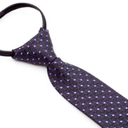 Boys' Tie - Black and Purple Diamond