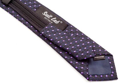 Boys' Tie - Black and Purple Diamond