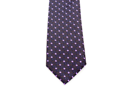 Boys' Tie - Black and Purple Diamond