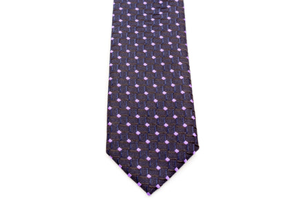 Boys' Tie - Black and Purple Diamond