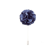 Chrysanthemum Lapel Pin - Steel Blue
