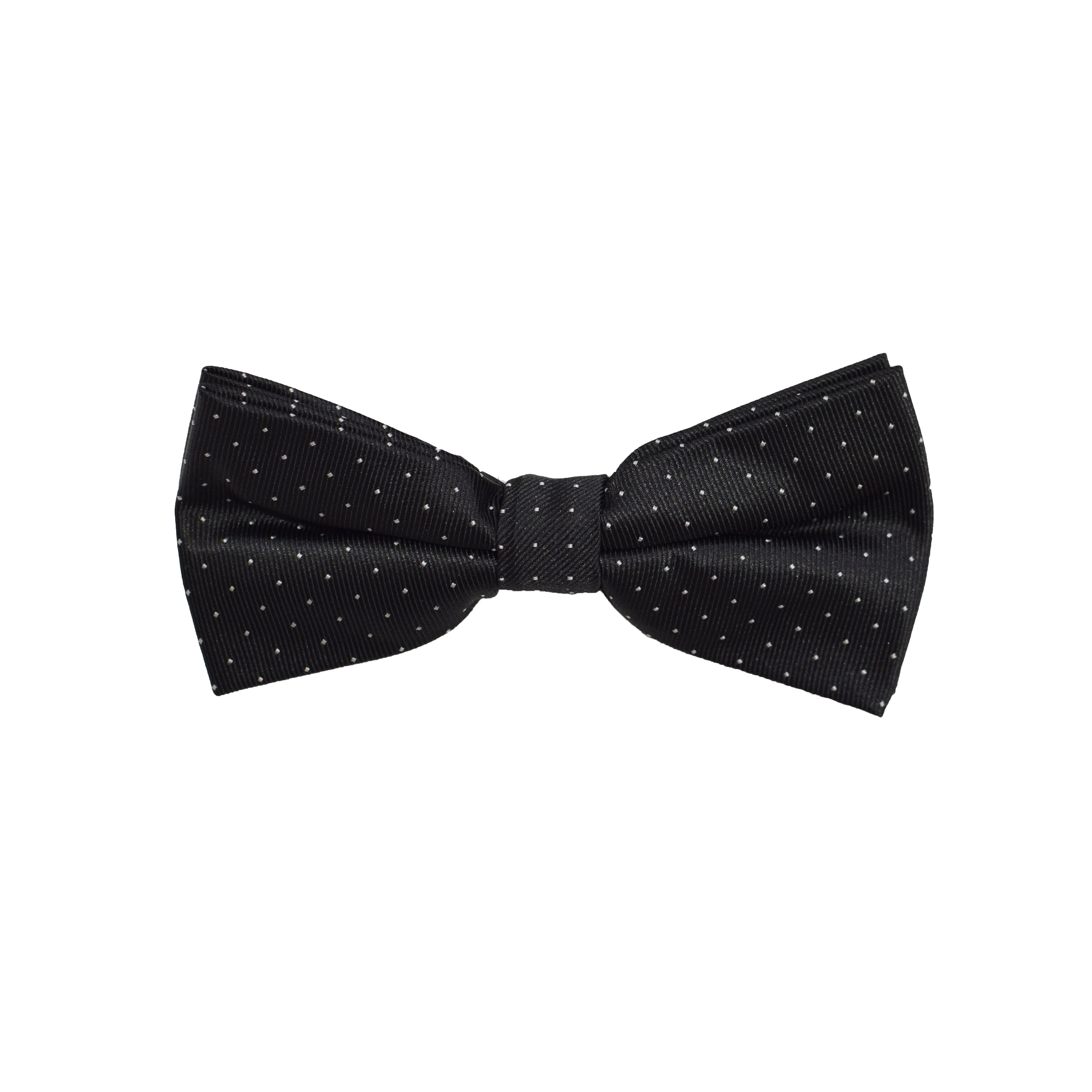 Matching Bow Tie - Black Micro Polkadot