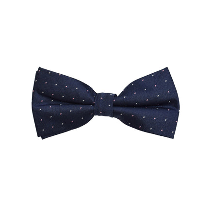 Matching Bow Tie - Navy Pink Micro Polkadot