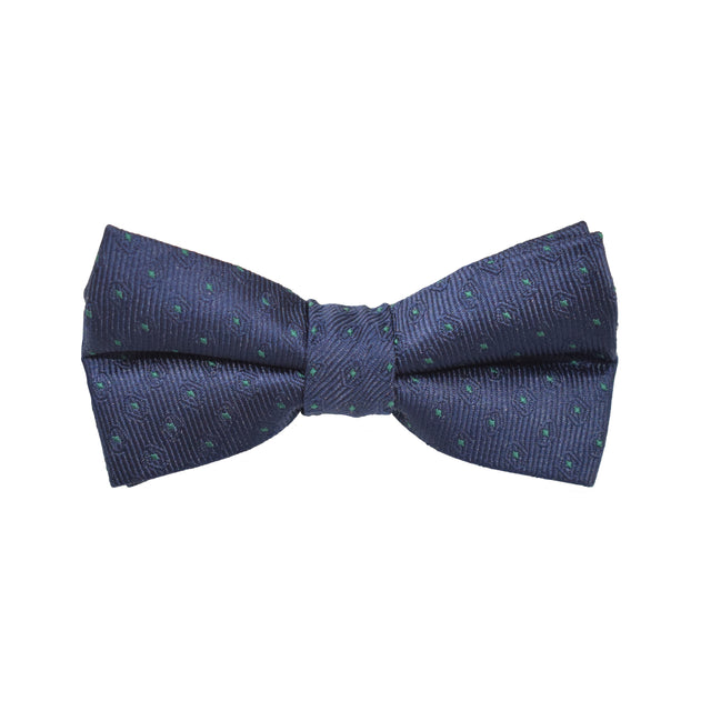 Matching Bow Tie - Navy Green Micro Polkadot