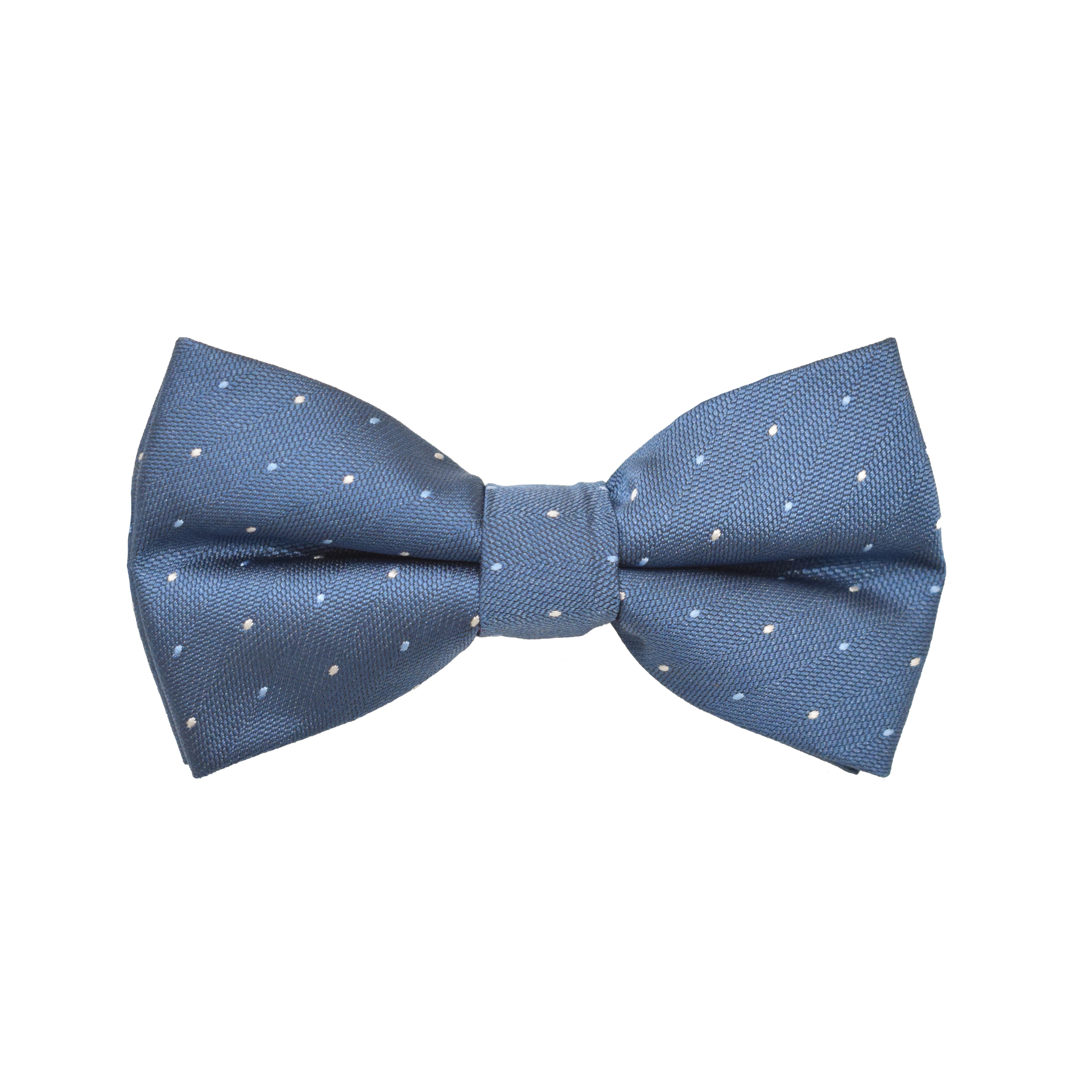 Matching Bow Tie - Poseidon Blue Micro Polkadot
