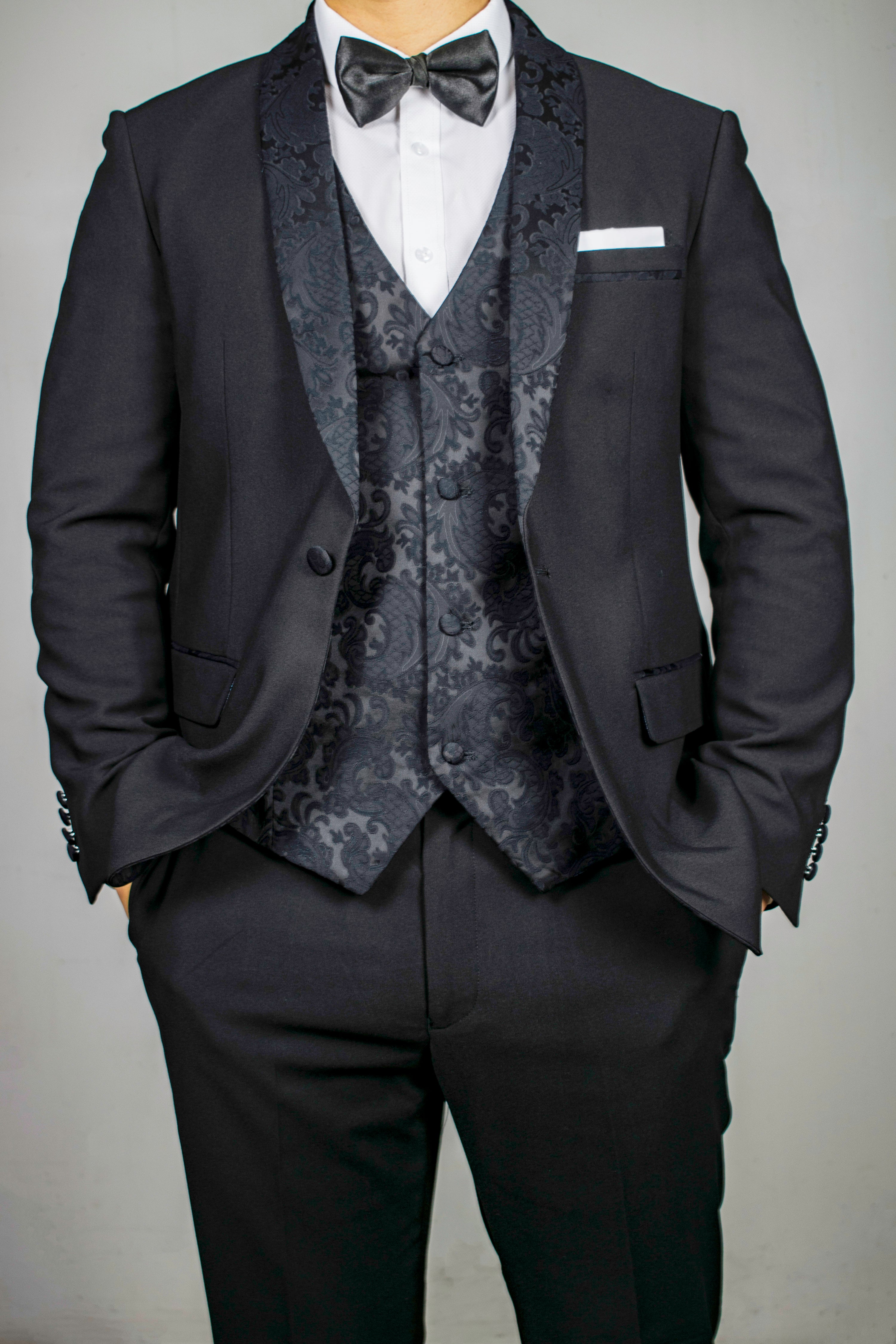 Men's Paisley Black Tuxedo