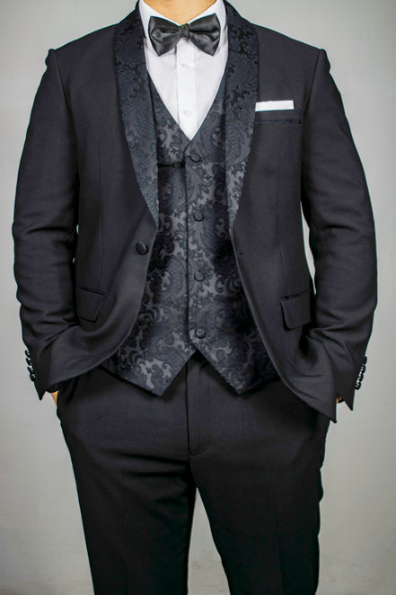 Men's Paisley Black Tuxedo