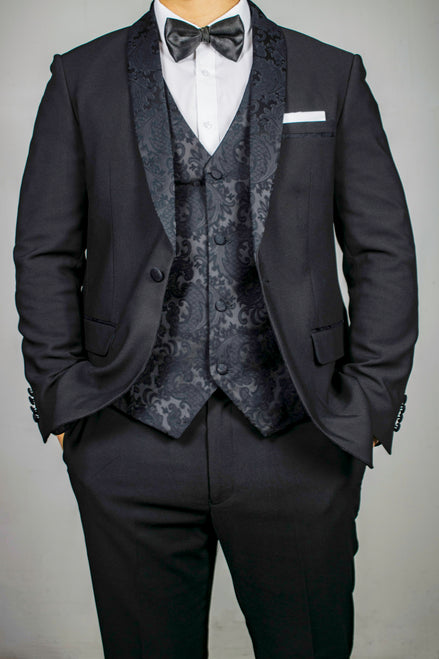 Men's Paisley Black Tuxedo