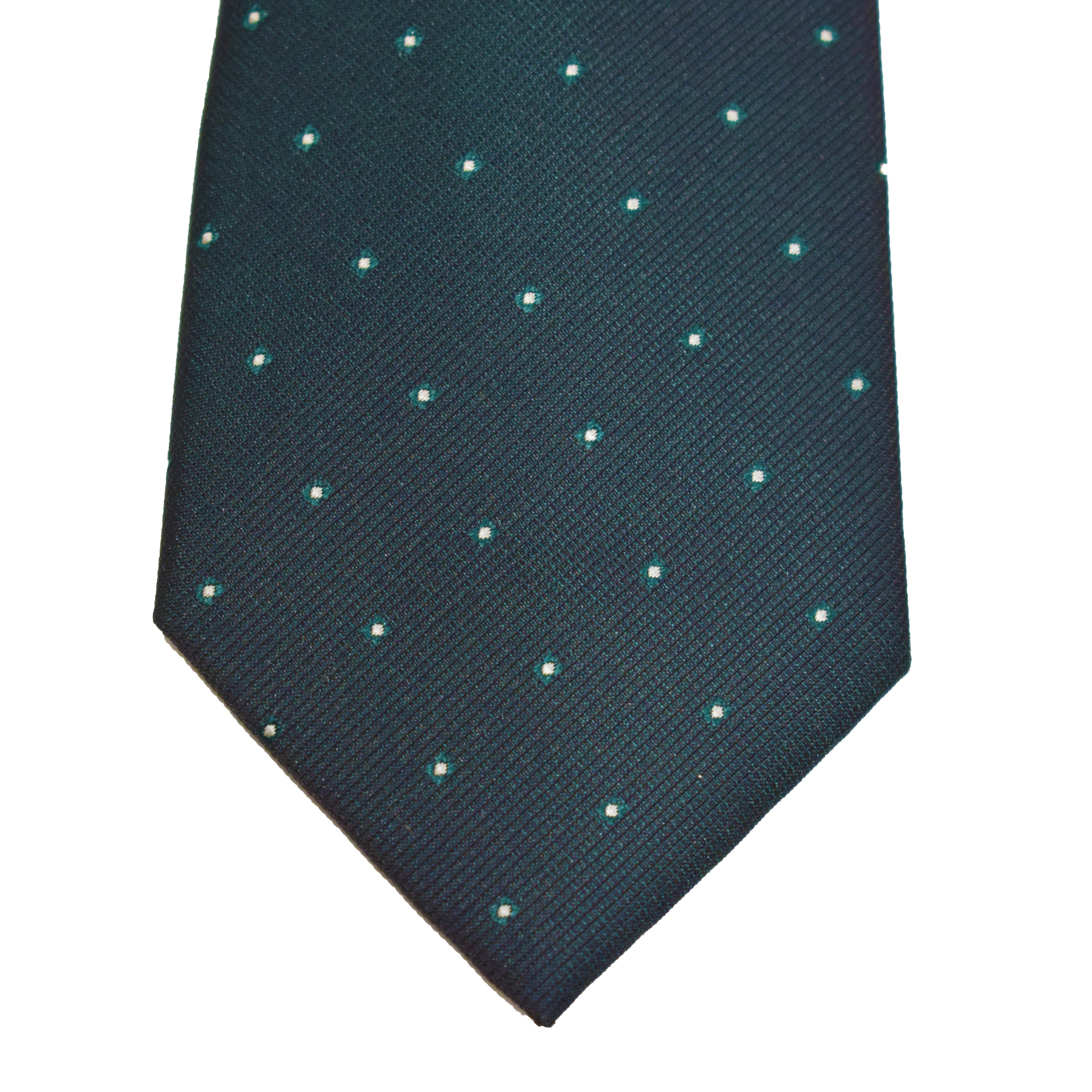 Men's Neck Tie - Emerald Green Micro Polkadot