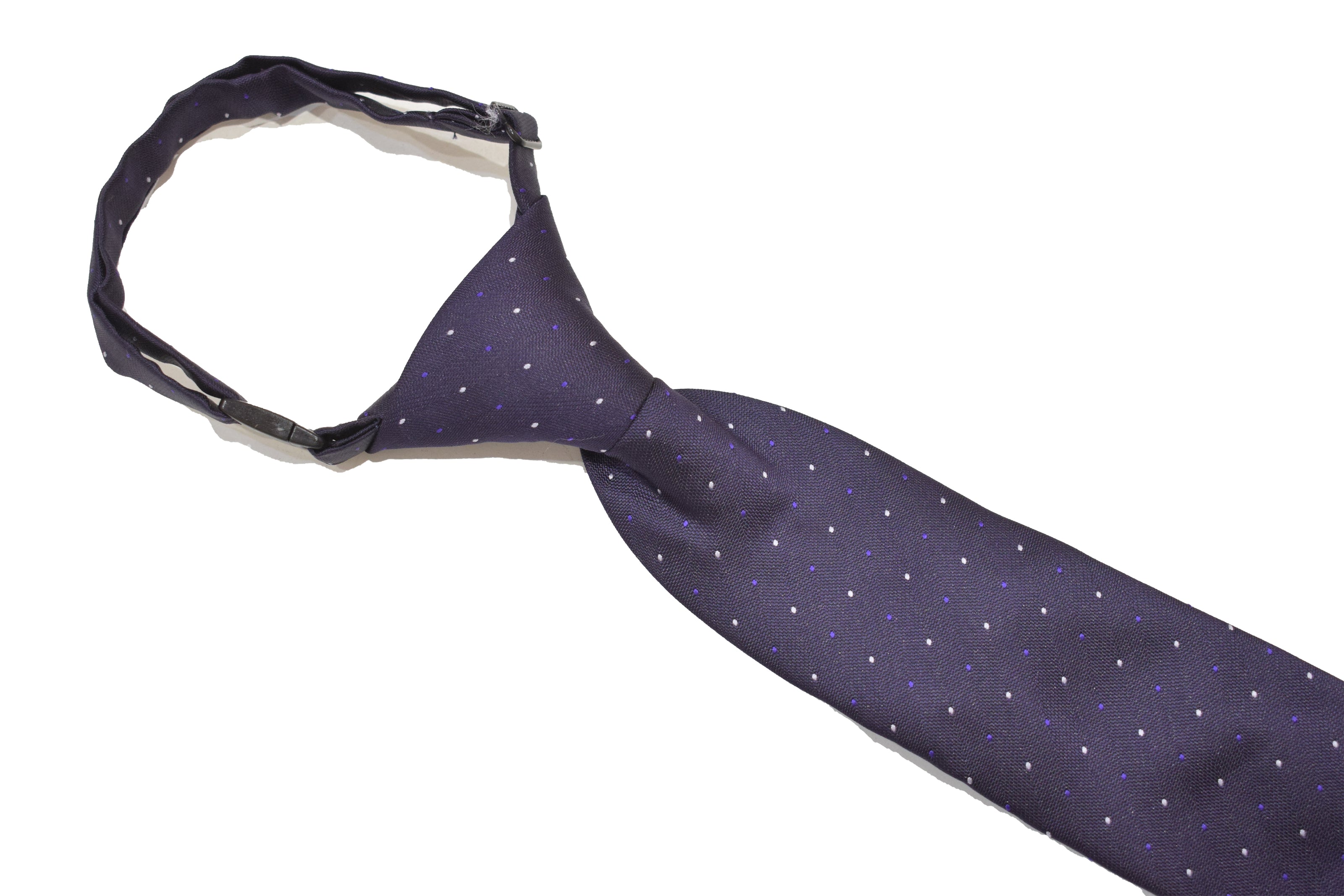 Boys' Tie - Purple Micro Polkadot