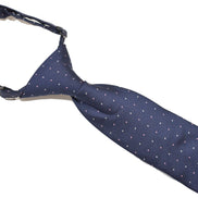 Boys' Tie - Navy Pink Micro Polkadot